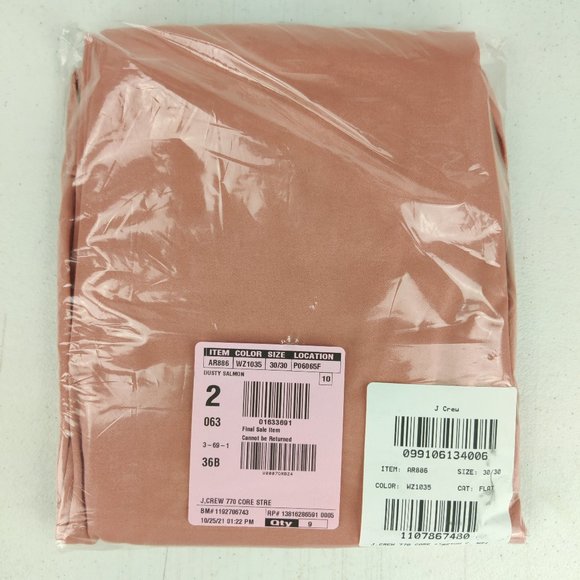 NWT J Crew 770 Straight Fit Stretch Chino Pants in Dusty Salmon Orange - Picture 2 of 2